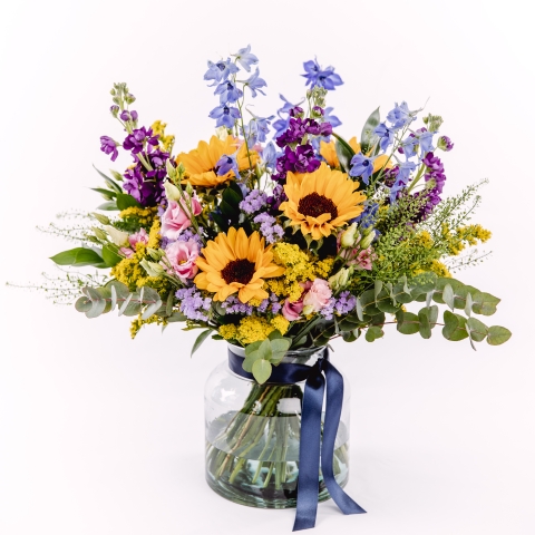 Seasonal Wild Sunflowers Vase